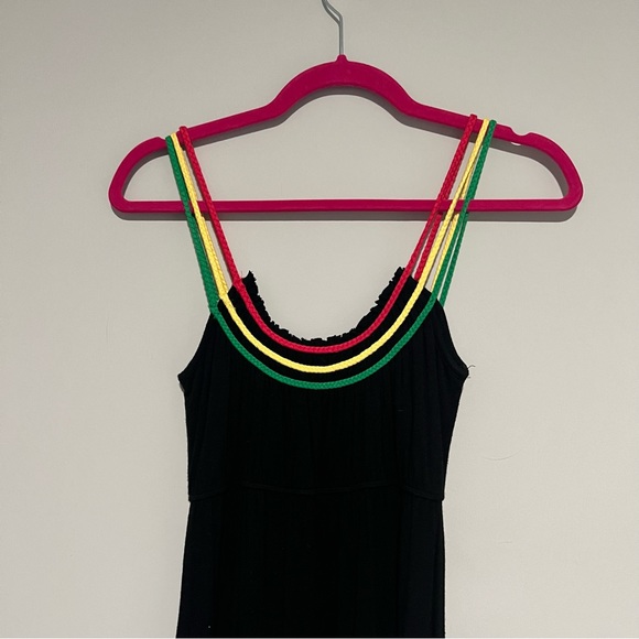 Sevengate Black Colorful Strappy Maxi Dress Size M Beach Vacation Comfy - Picture 10 of 10